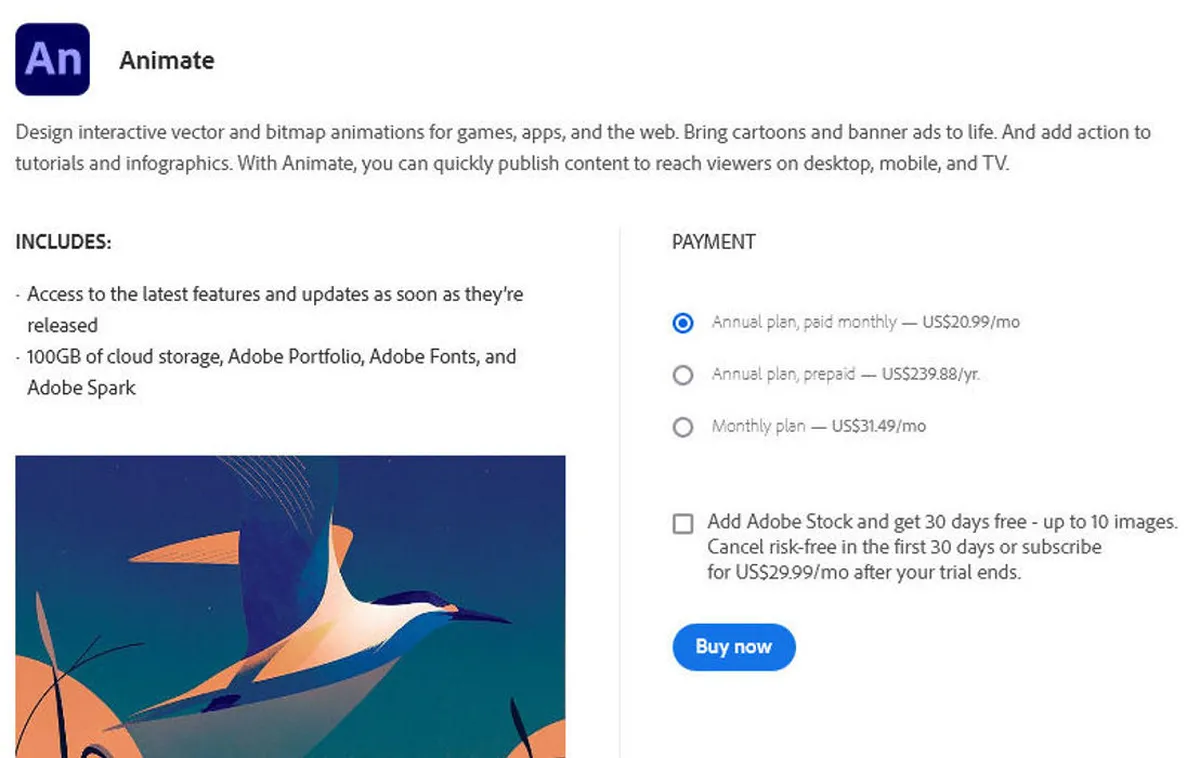 Adobe Animate Pricing Plan