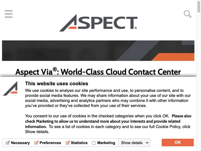 Aspect Via Customer Engagement Platform Screenshot