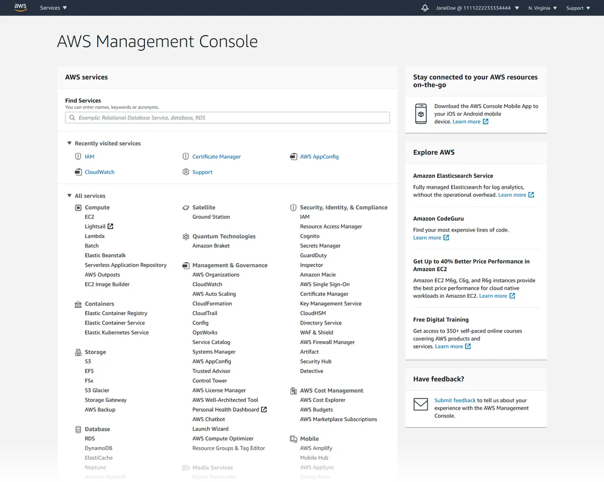 AWS Management Console Review