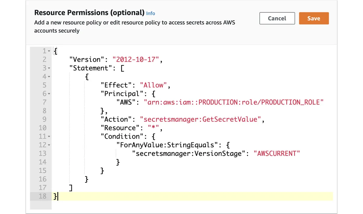 Amazon AWS Secrets Manager Screenshot
