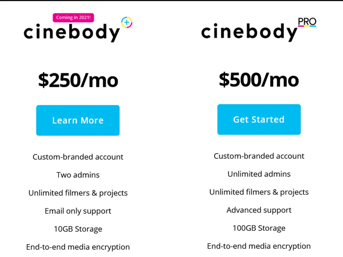 Cinebody Pricing Plan