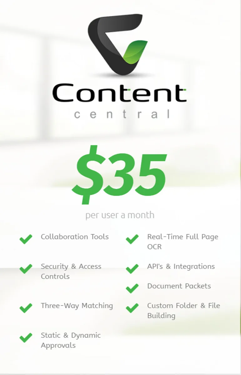 Content Central Pricing Plan