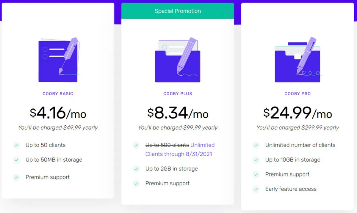 Cooby Pricing Plan