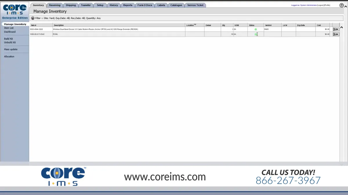 CoreIMS Features