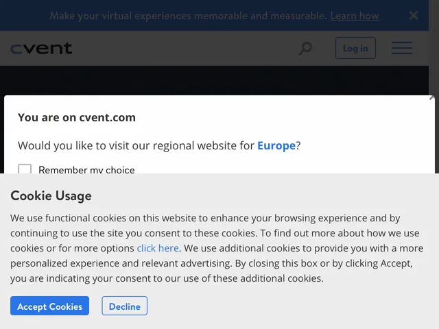 Cvent Supplier Network Screenshot