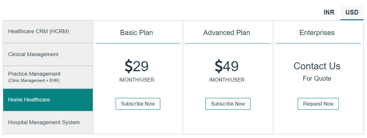 DocEngage Home Health Pricing Plan