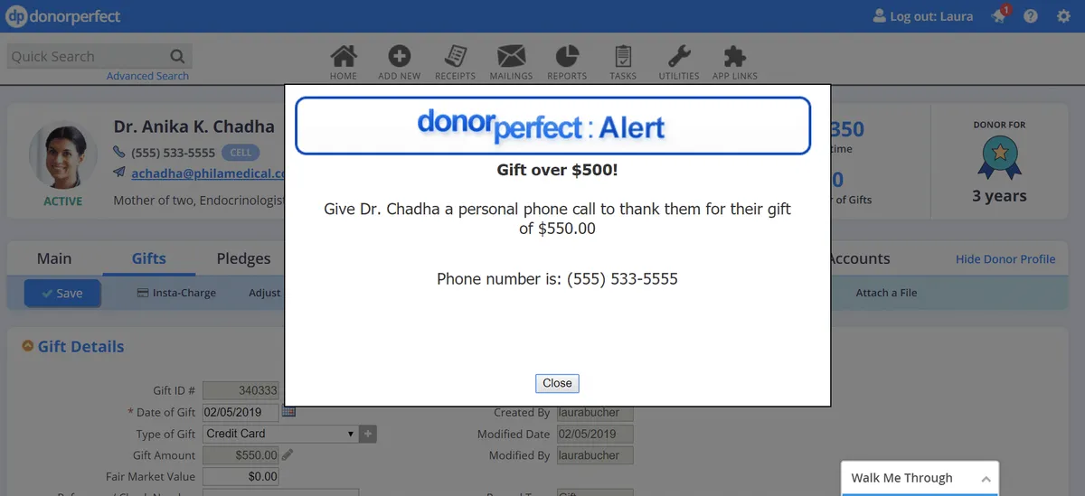 DonorPerfect Screenshot