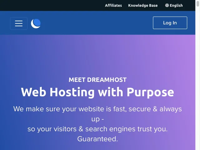 DreamHost Hosting Screenshot