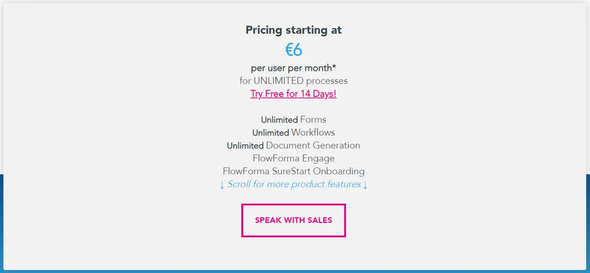 FlowForma Pricing Plan