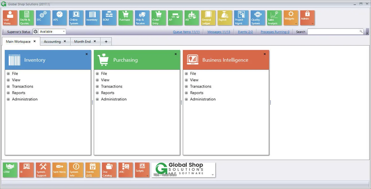 Global Shop Solutions ERP Screenshot