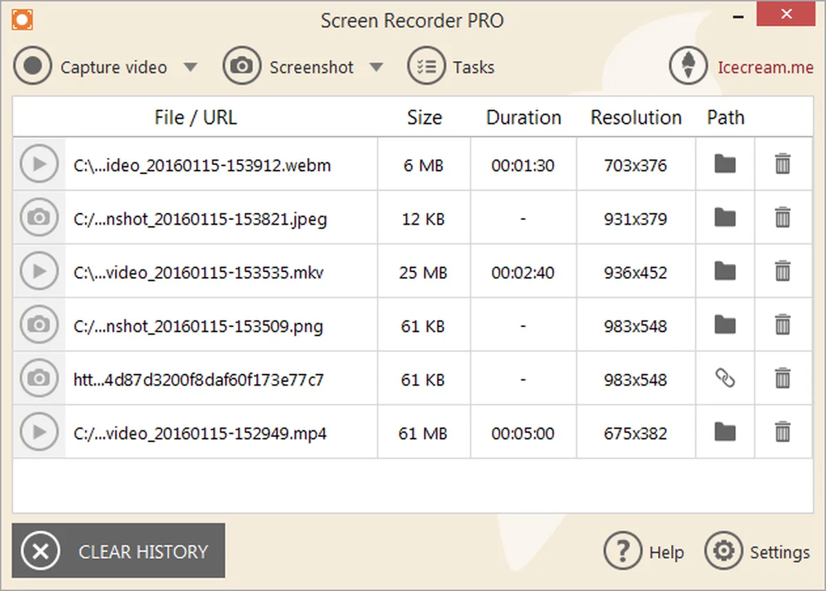 Icecream Screen Recorder Features