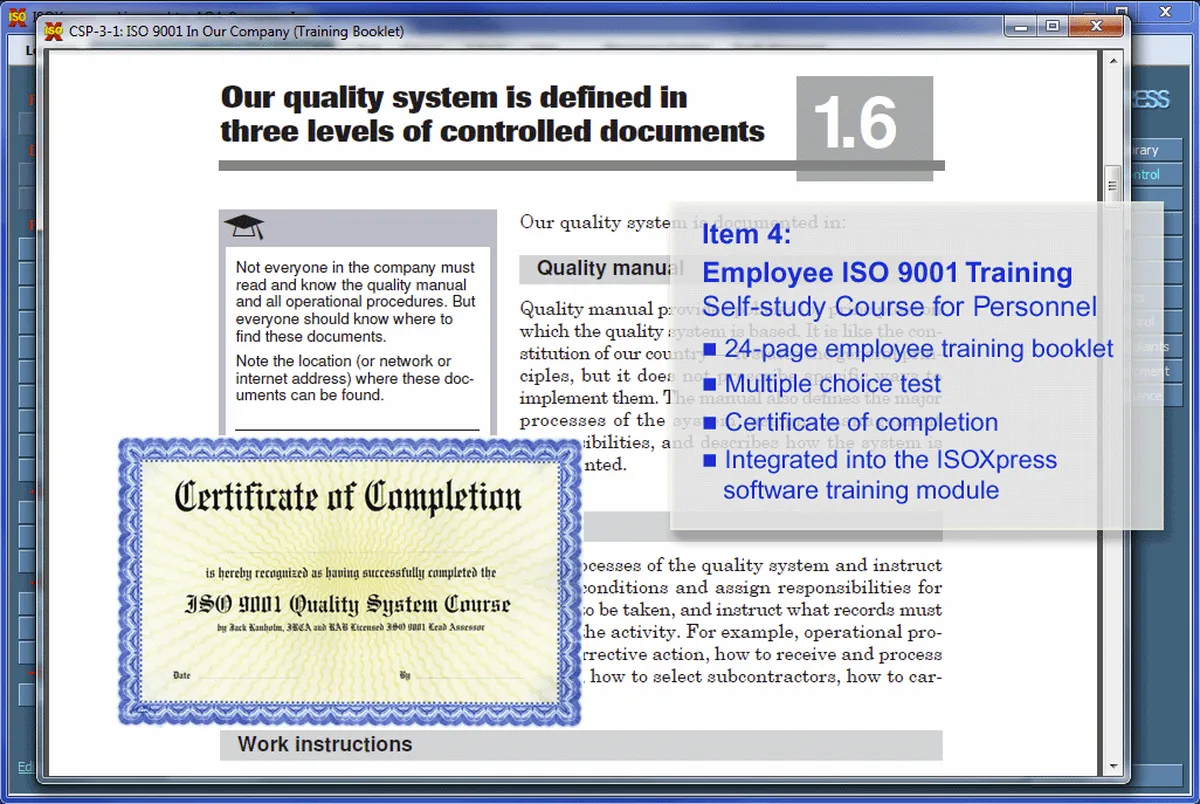 IMSXpress ISO 9001 Quality Management Features