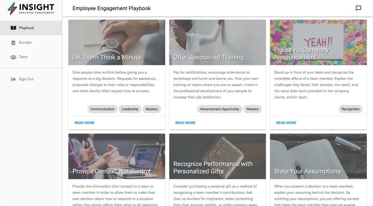 Insight Employee Engagement Screenshot