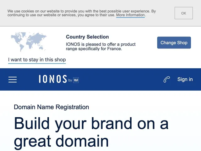 Ionos Domain Registration Screenshot
