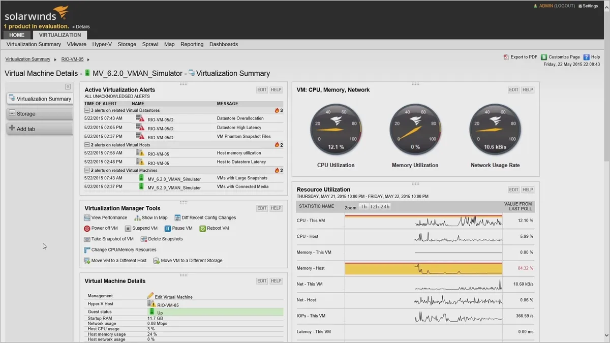 SolarWinds Virtualization Manager Review