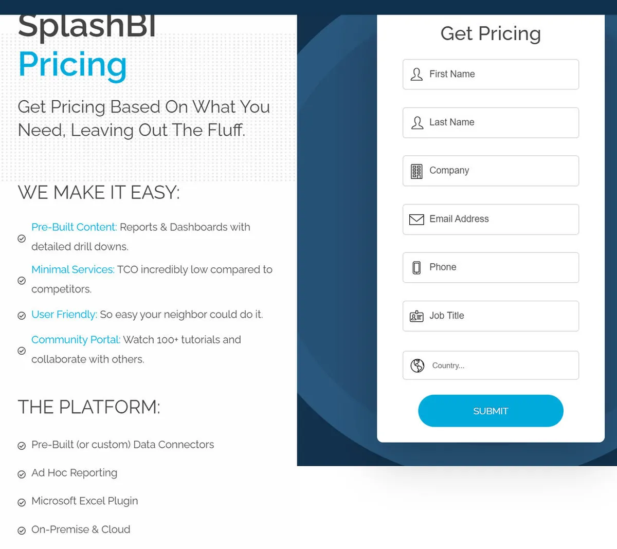 SplashBI Pricing Plan
