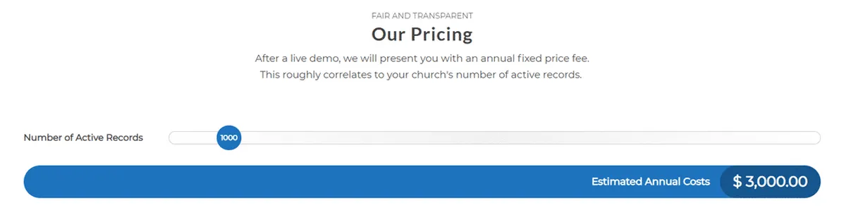 TouchPoint Church Management Software Pricing Plan